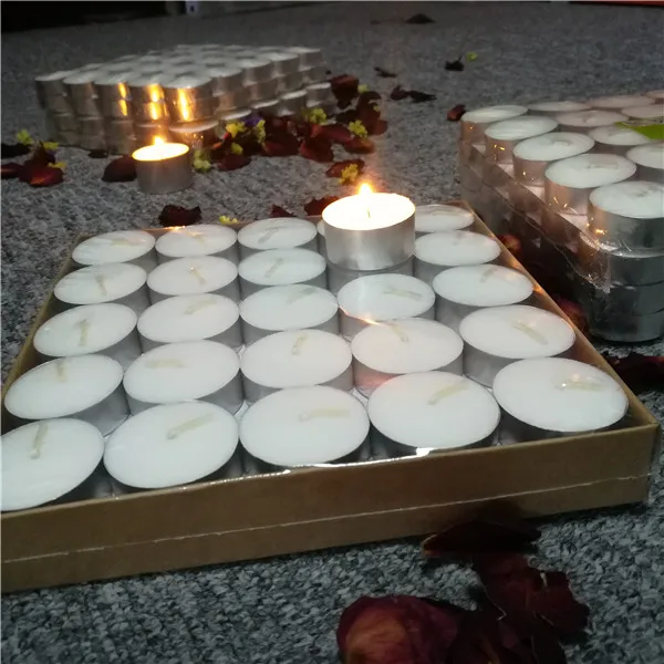 Cheap customized white 100% paraffin bulk supplier tealight candles
