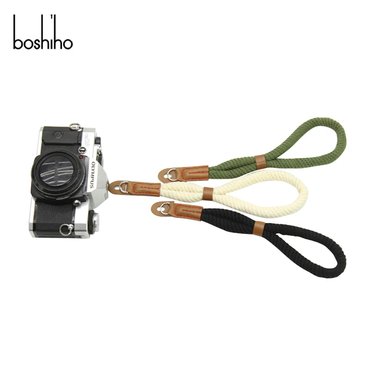 Boshiho Leather Cotton Camera Wrist Strap Belt Woven Hand Wrist Strap for Cameras/Binoculars