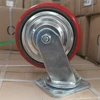 6x2 PU red casters with silver iron core hub