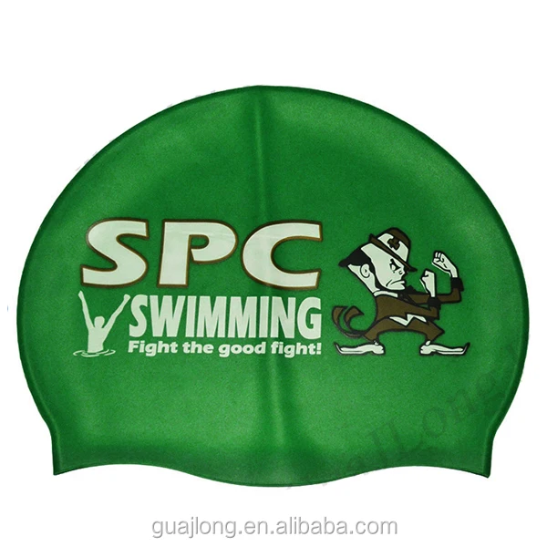 green swimming cap