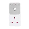 UK Countdown Timer with 1 Grounded Outlet Electric Energy Measuring Socket Auto-Shut Off Timer Safety Outlet Energy-Saving Timer