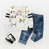 Best Selling High End Two Piece Shirt Jean Boys Clothing Sets Kids Clothes