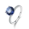 Abiding natural wholesale jewelry gemstone lolite mystic quartz 925 sterling silver custom ring women