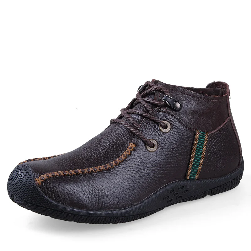 2015 Winter snow mens boots Men leather ankle boot-in Men