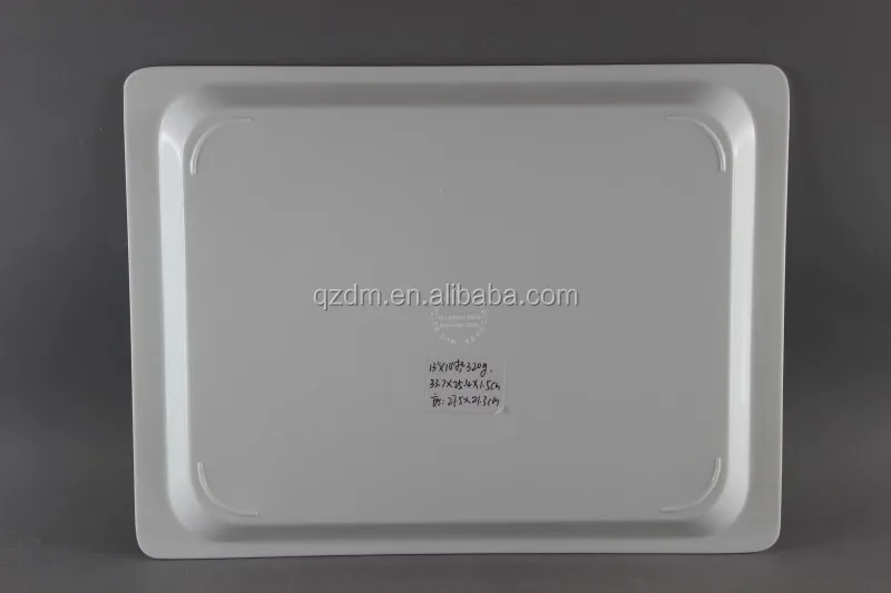 13" White Melamine tray