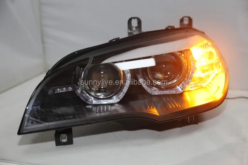 2007-2011 Year For BMW X5 E70 LED Head Light Lamps Black Housing  SN  For Non AFS version