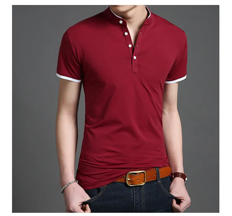 New Design Plain Stylish Button Up Office T Shirts Mens Polo T Shits ...