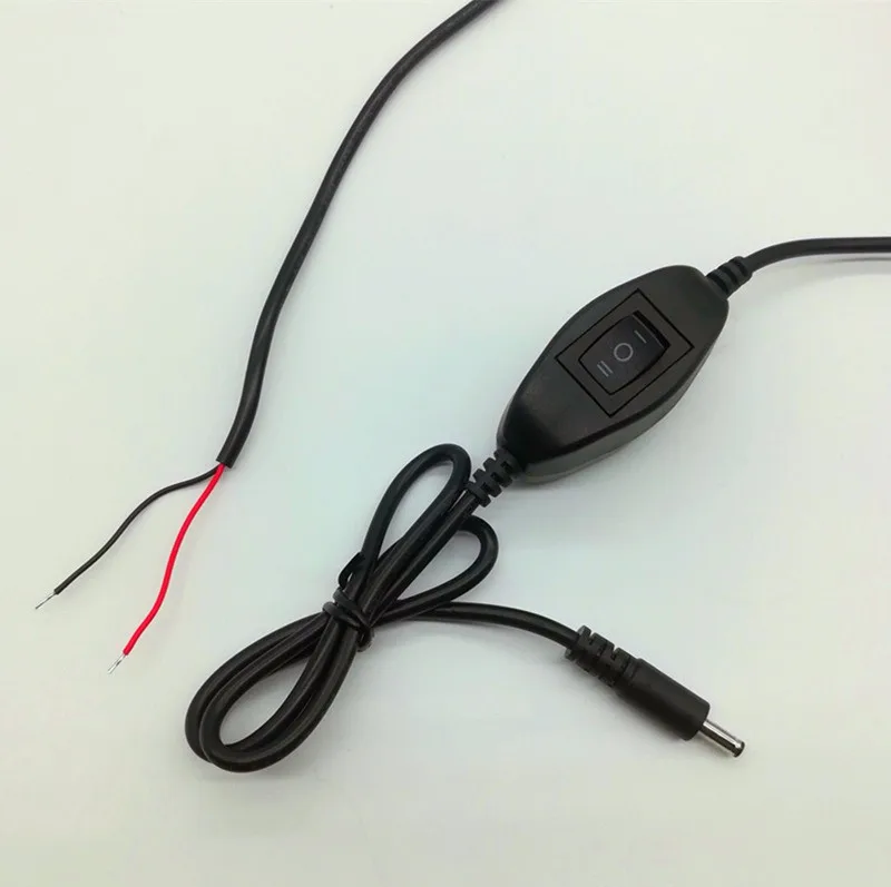 Oem Dc Power With Switch Dc 2.5mm Barrel 24awg Pigtail Wires End Switch ...