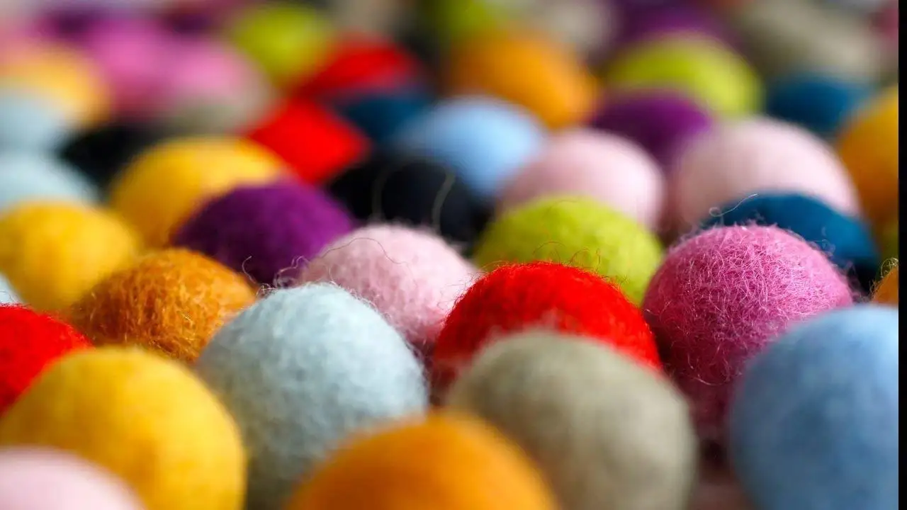 colored wool balls