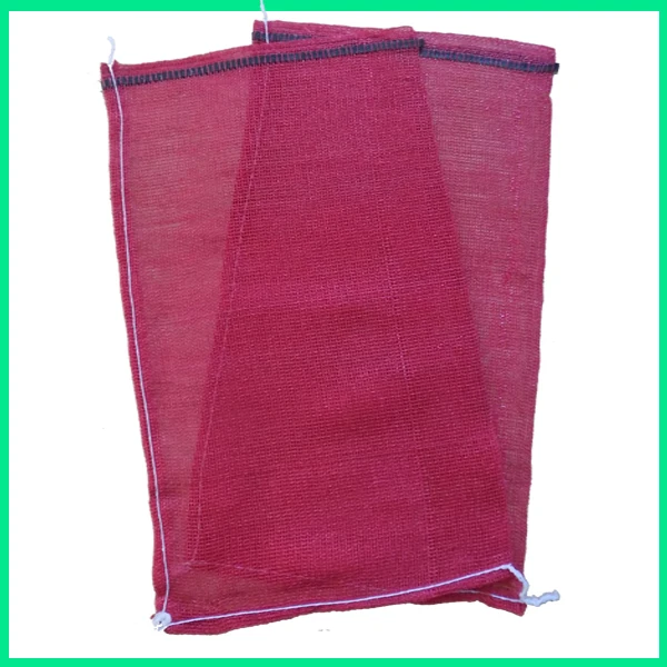 red p leno mesh bag