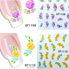 20pcs Opp pack nail art water transfer sticker diy nail stickers gel polish capsule ongle colla