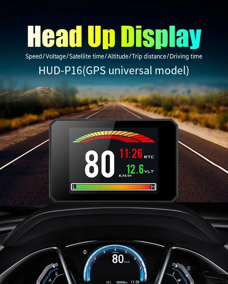 T816 OBDII Calculator de călătorie auto Auto de bord GPS automobil digital OBD2 OBD RPM rapid RPM Afișare temperatură apă bitola Apă