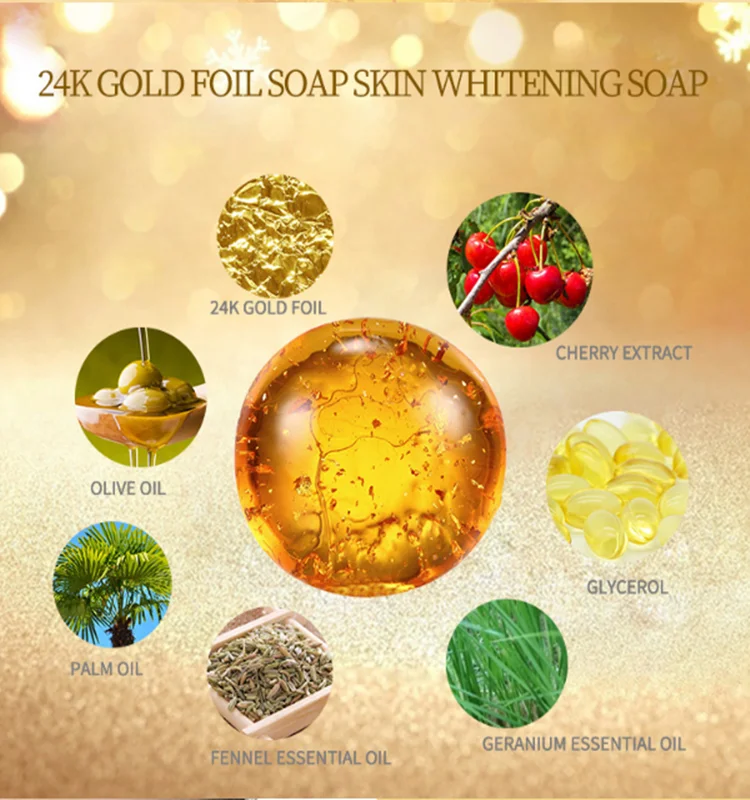 24k Gold Foil Soap Skin Whitening Soap 100g - Buy 24k Gold ...