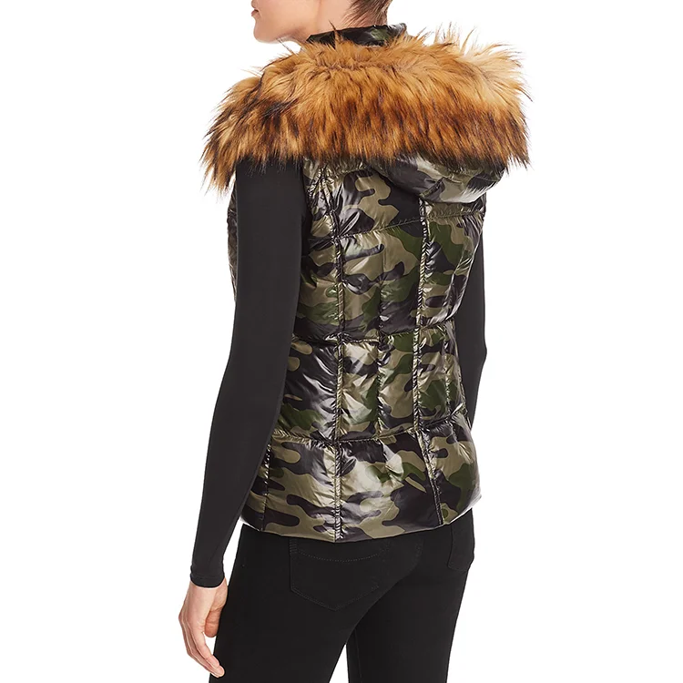 down vest with fur hood