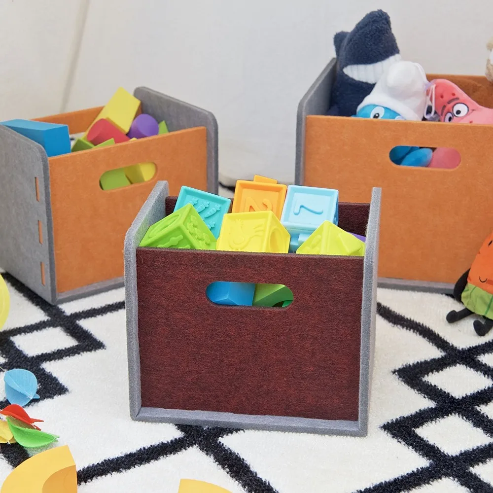 Bright Color Ecofriendly Felt Storage Box For Kids Toy Organizer Buy Storage Box,Fabric