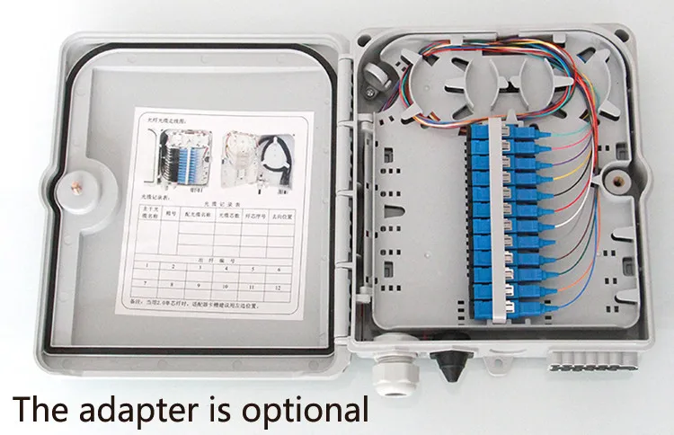 Outdoor ABS Material Waterproof 12 Cores Mini FTTH Fiber Optic Termination Box with SC Adapter