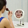 180 Degrees adjustable touch control makeup mirror usb led light with under organizaer storage