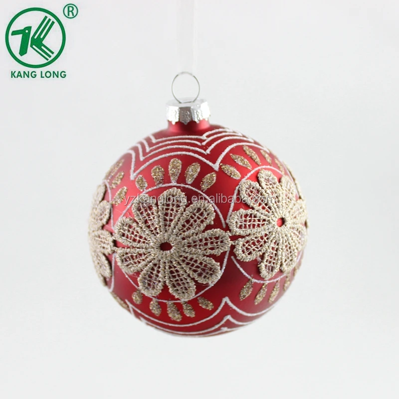 Wholesalehigh Quality Decora 8cm Red Hanging Christmas Clear Glass Ball ...