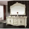 White bathroom mirror cabinet with beautiful carved design modern bathroom furniture
