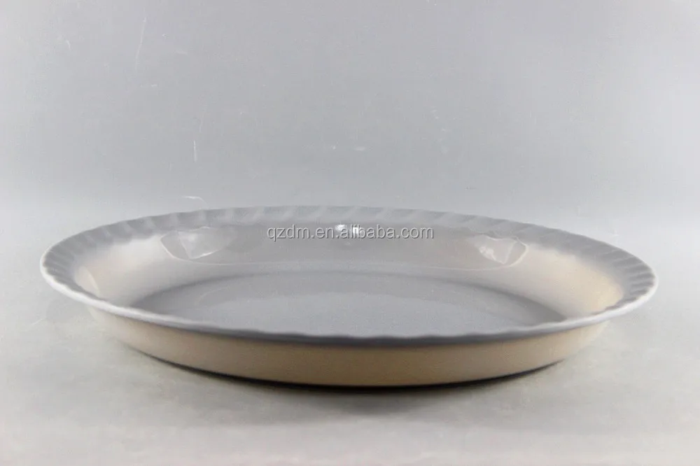 Wavy Edge Melamine Round Serving Trays 40cm