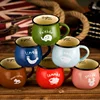 High Quality Custom logo printable enamel looks Creative Ceramic Enamel Mug for Promotional ceramic enamel cup milk cup