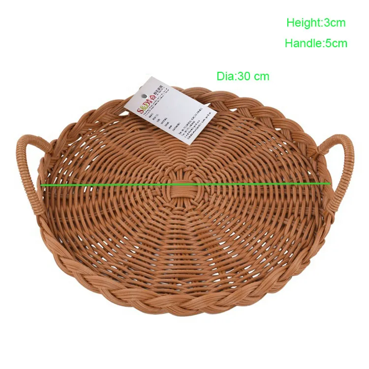 Factory Wholesale Cheap Fashionable Round Plastic Rattan Wicker Wood
