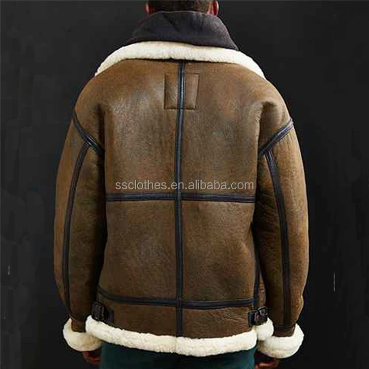 European Design Vintage Lambskin Leather Jacket Fur Liner Bomber