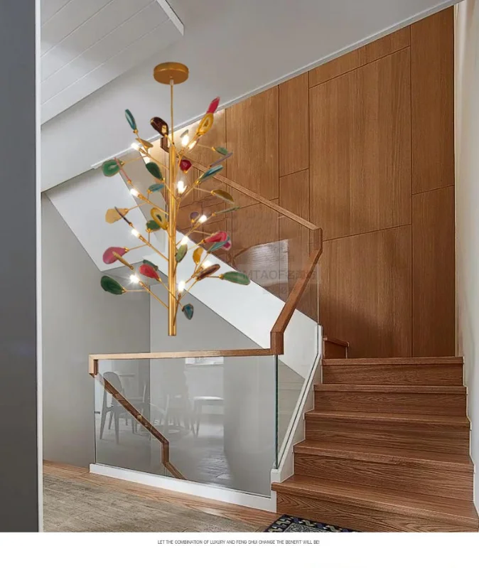 Wholesale Unique gold agate living room  Lighting flower Vintage Designer Hotel Chandelier LED pendant lights