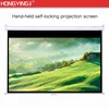 16:9, 72 inch manual Hand pull white projector screen/ pull down portable projector screen/portable movie theater screen