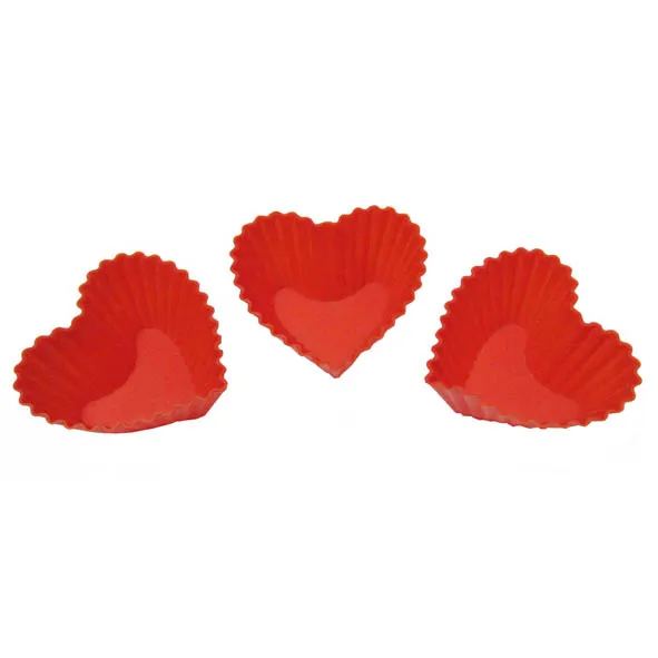 
Set of 6pcs silicon heart cupcake cups 