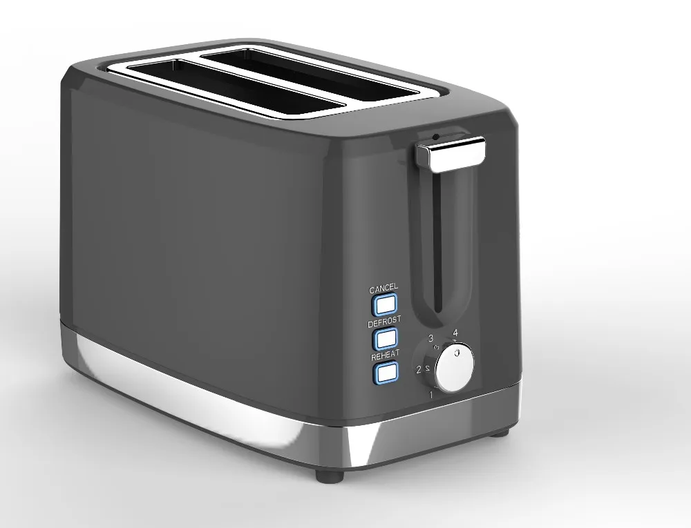 800w Auto Centering Pop Up 2 Slices Toaster With Music Burger Bun