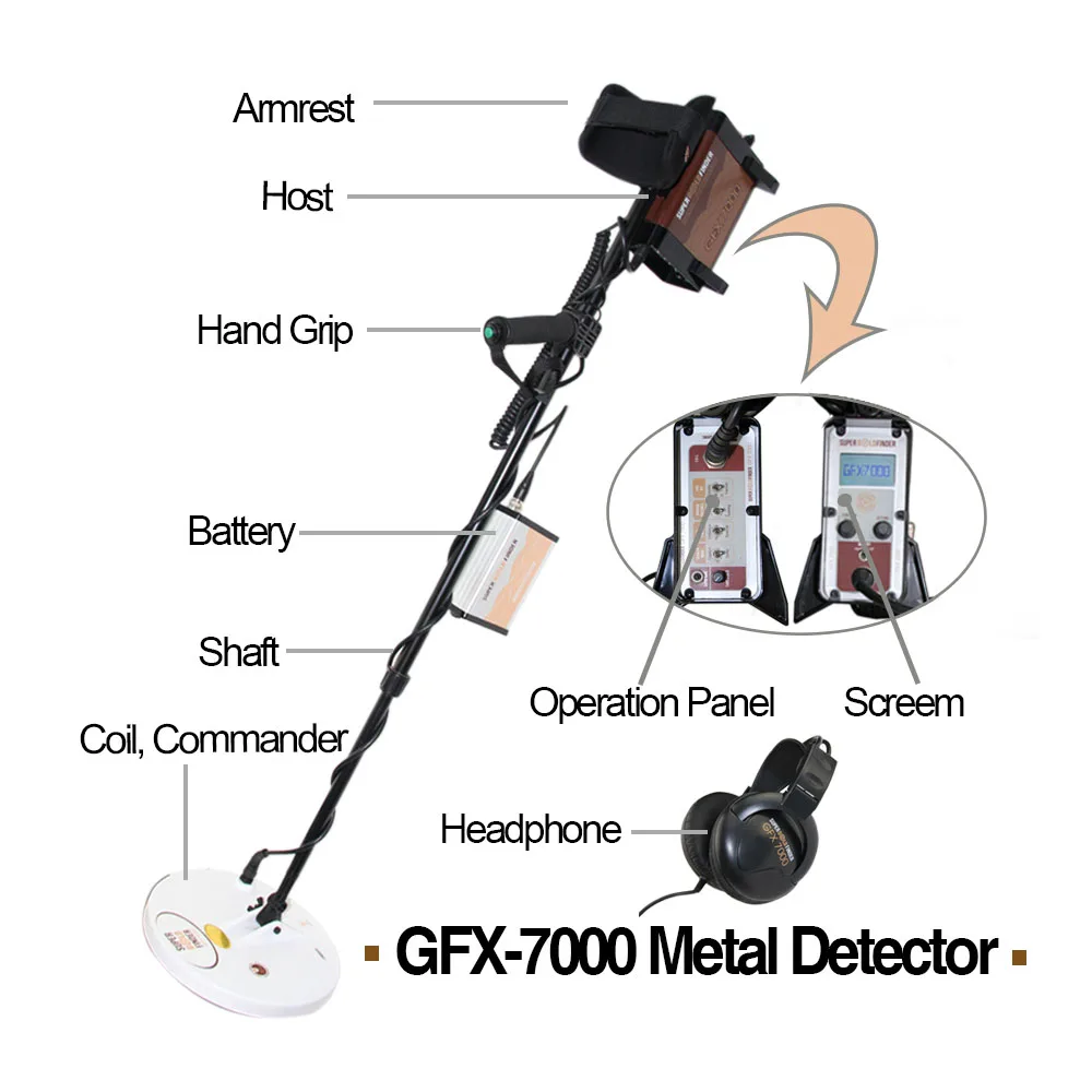 Underground Gfx7000 Metal Detectors For Treasure Hunting,Rechargeable