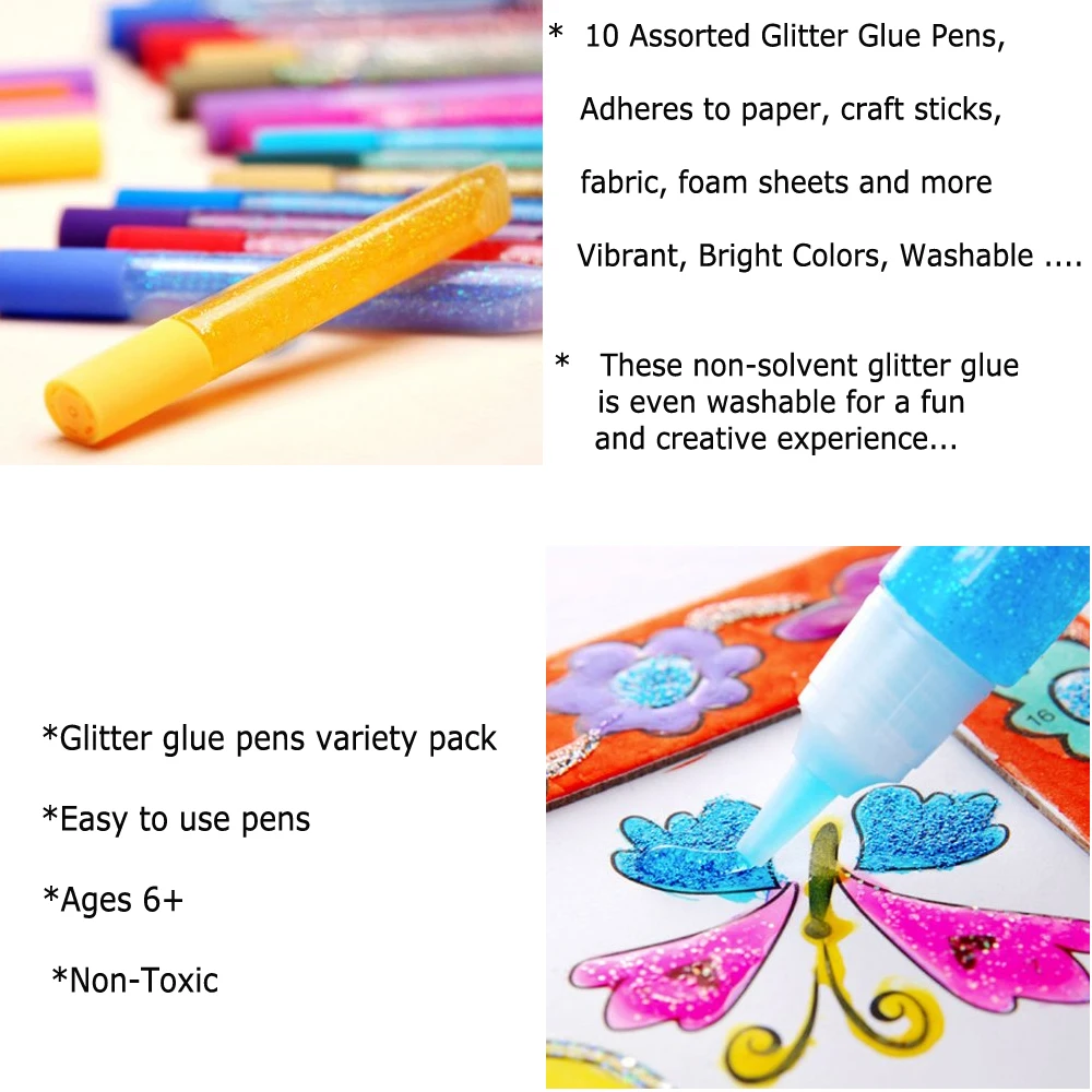 Newest Item Art Card Craft Making Decoration Glitter Glue Pen