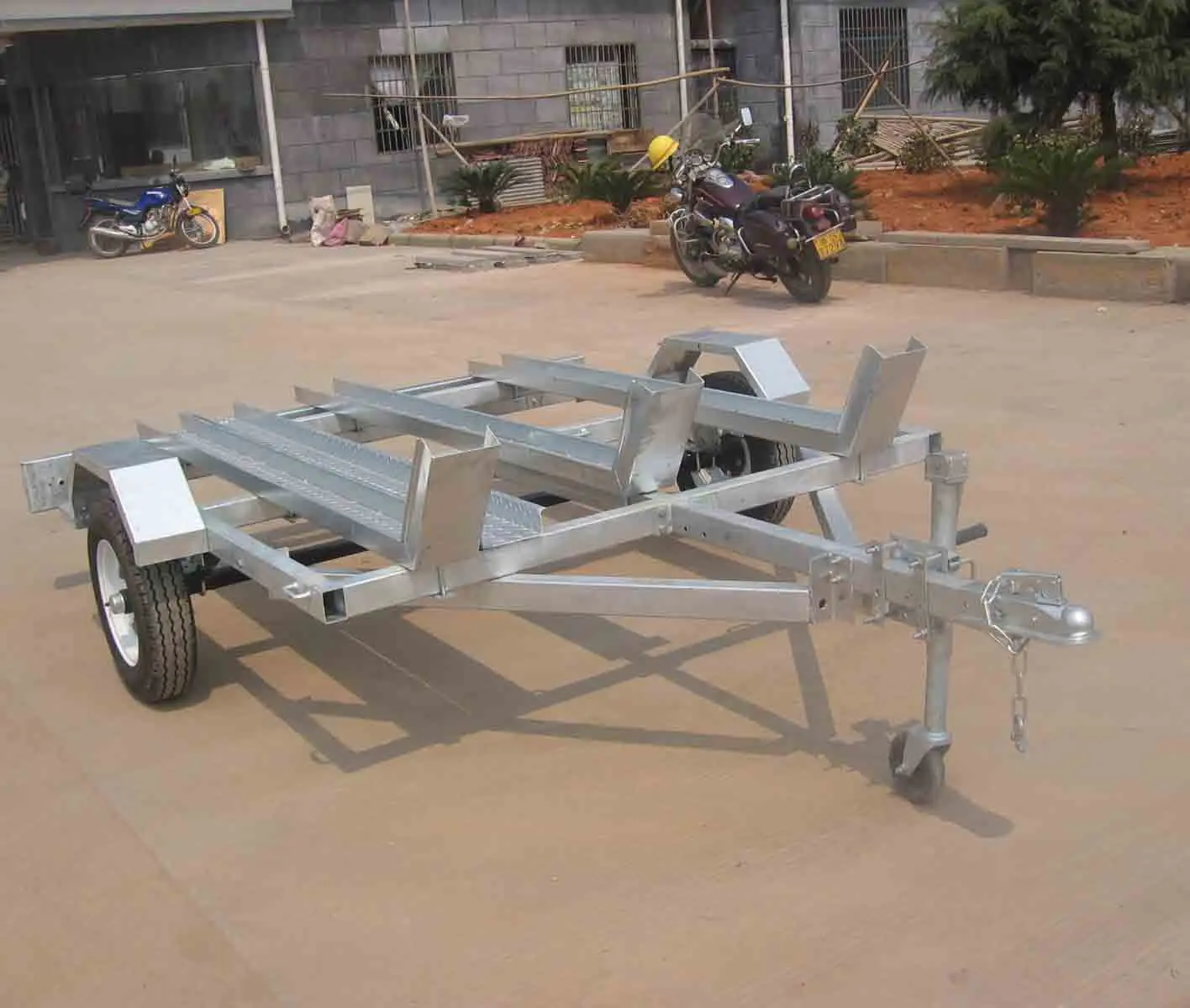 Hot Dip Galvanized Motorcycle Trailer 3 rails, View motorcycle travel ...