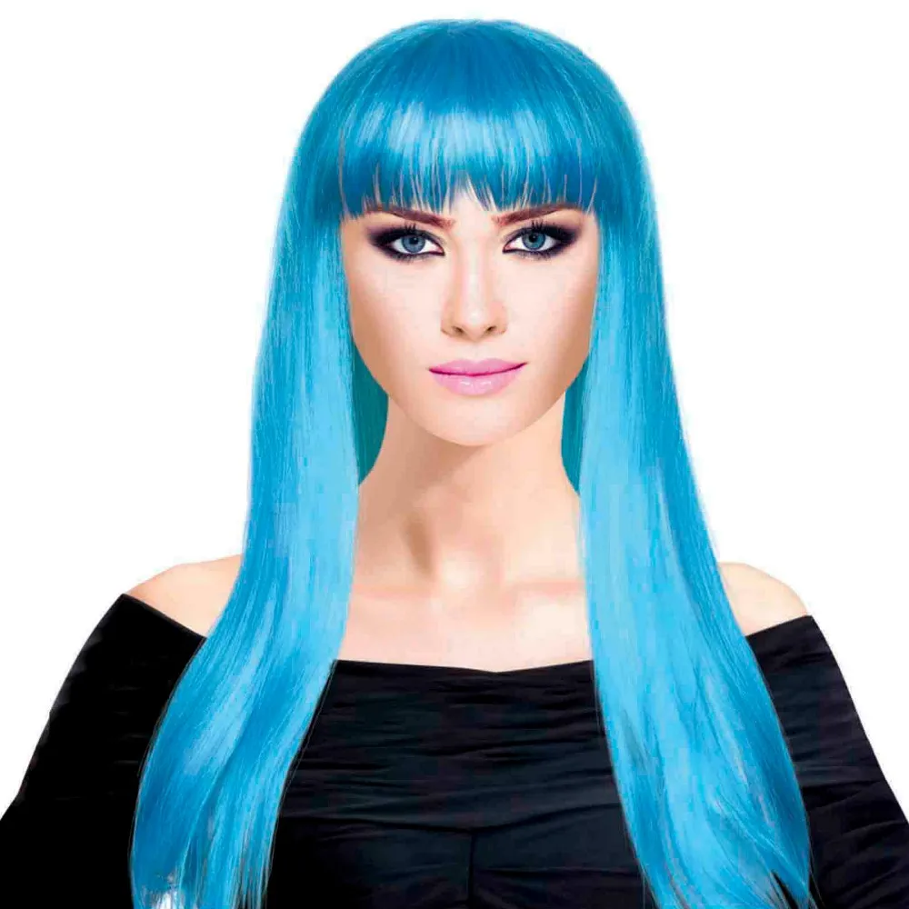 neon blue wig