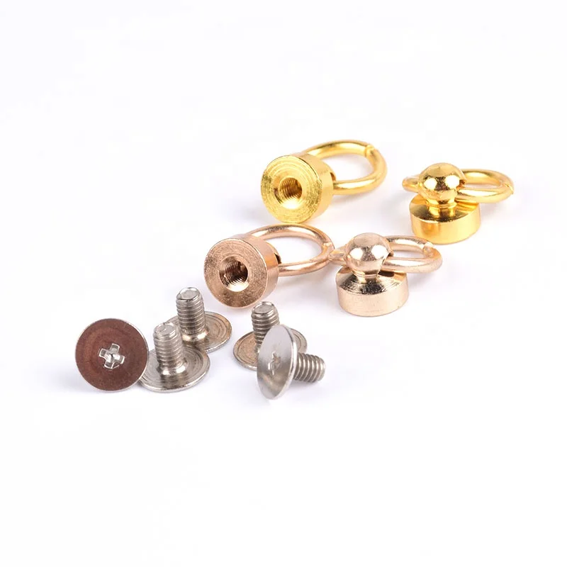 Pure Brass Rivet Studs Screw Back Round Head O Ring Spiles Leathercraft Brass Punk Spots Buy