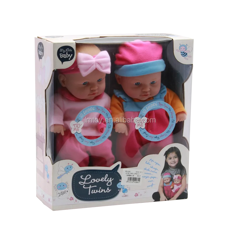 30cm Baby Twins Dolls With Sound Baby MayMay Soft Doll Fun Kids Girls Play 