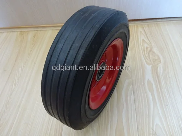 195mm diameter solid rubber wheel for hand truck , hand trolley , air compressors