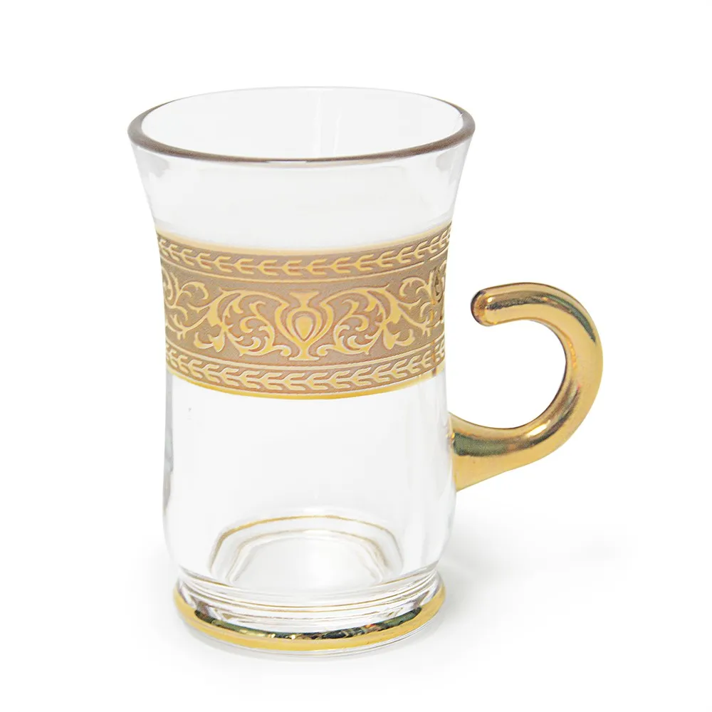 Wholesale Moroccan Crystal Arabic Gold Rim Design Coffee Tea Cups And