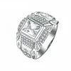 LOZRUNVE Big Pave Setting Square Cubic Zircon 925 Sterling Silver Ring Men