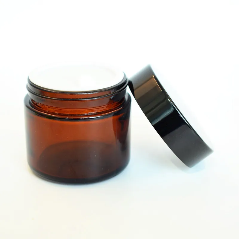 Wholesale 20ml 1oz 50ml 2oz 100ml  Glass  Cosmetic Amber  Jar  