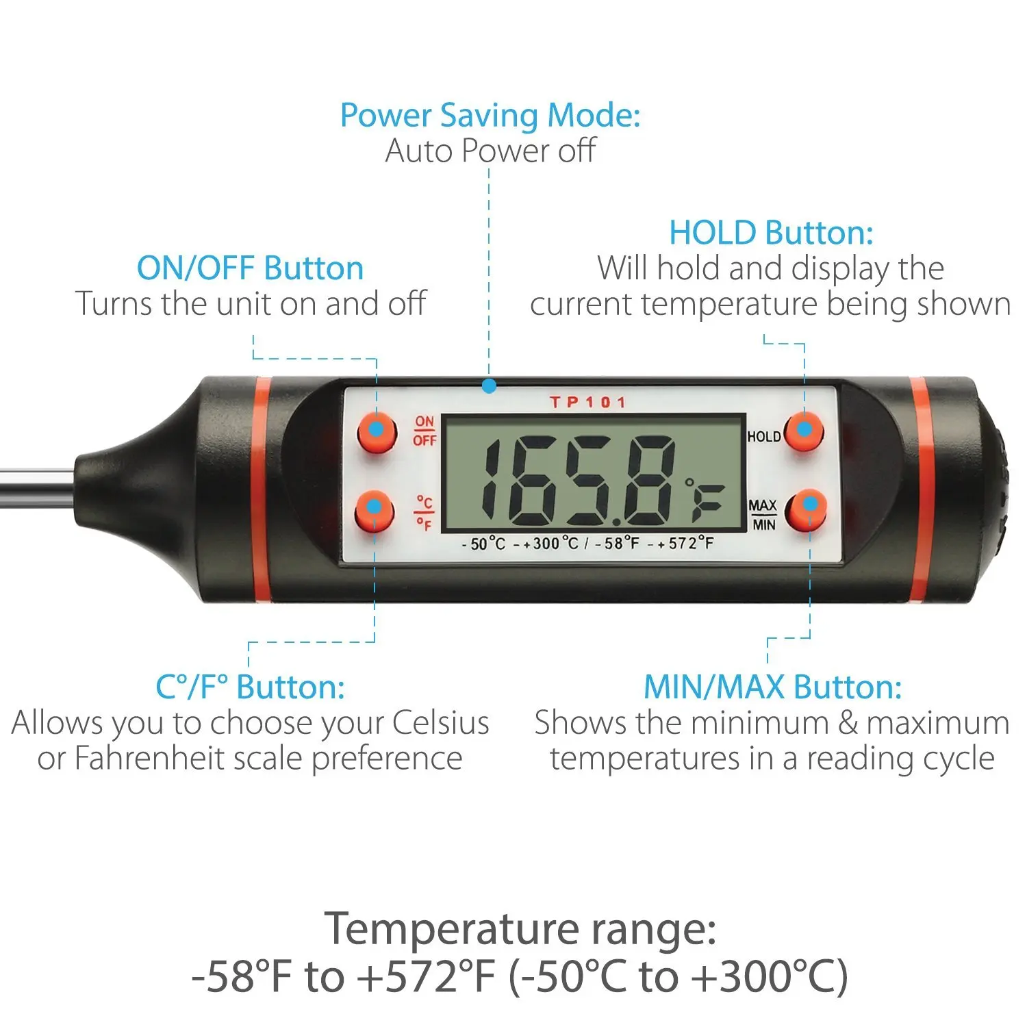 kitchen cooking min max alarm digital thermometer Electric Meat Thermometer temperature display thermometer