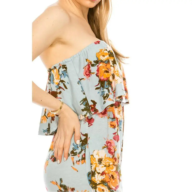 2019 Summer New Arrival Light Blue Sleeveless One Piece Jumpsuit For Women