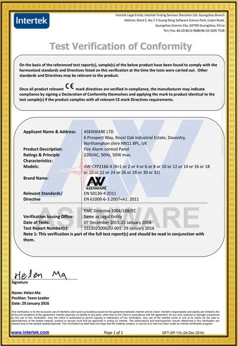 INTERTEK CE 24V DC conventional smoke detector