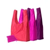 Recycled eco waterproof cheap folding polyester nylon shopping bag with pouch