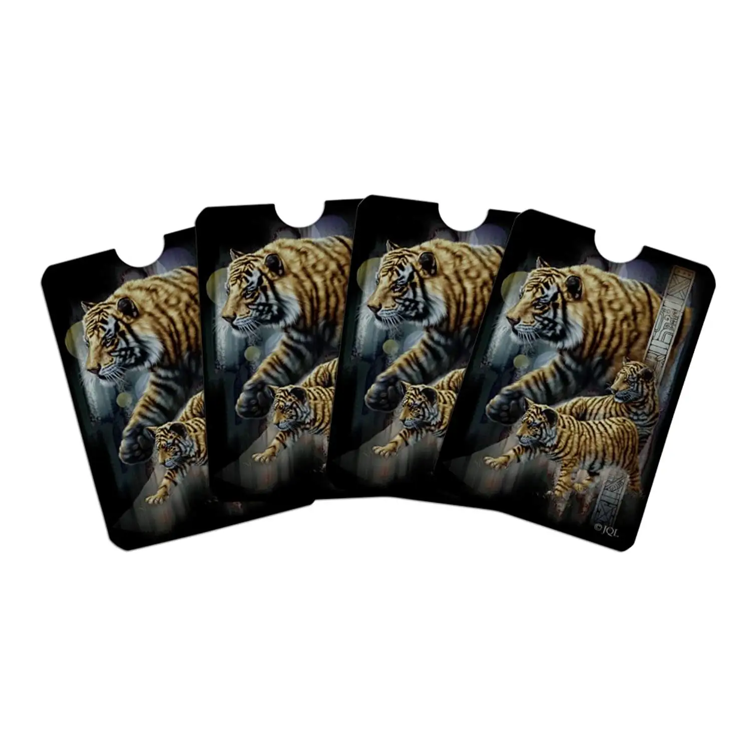 Orange Bengal Tigers Credit Card RFID Blocker Holder Protector Wallet Purse Sleeves Set of 4