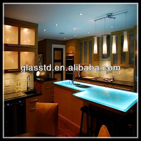 Blanco cristal encimera de vidrio/vidrio templado encimera/mejor ... Isla cocina precios