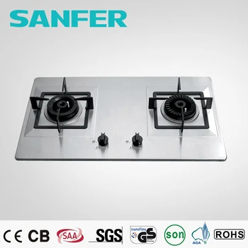 Home Uesed 2 Burner Portable Natural Gas Stove Cooker Glass Top