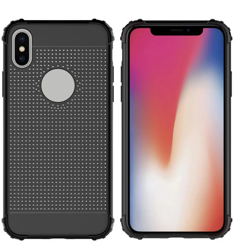 New design mesh heat dissipation back cover tpu phone case for iphone x 8 8 plus