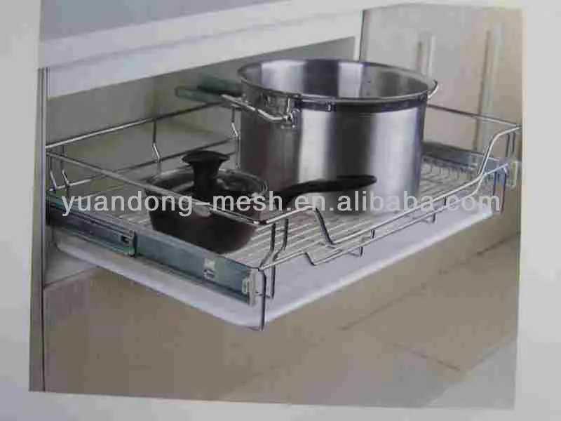 stainless steel kitchen cabinet wire storage basket/vegetable storage basket stainless steel storage basket